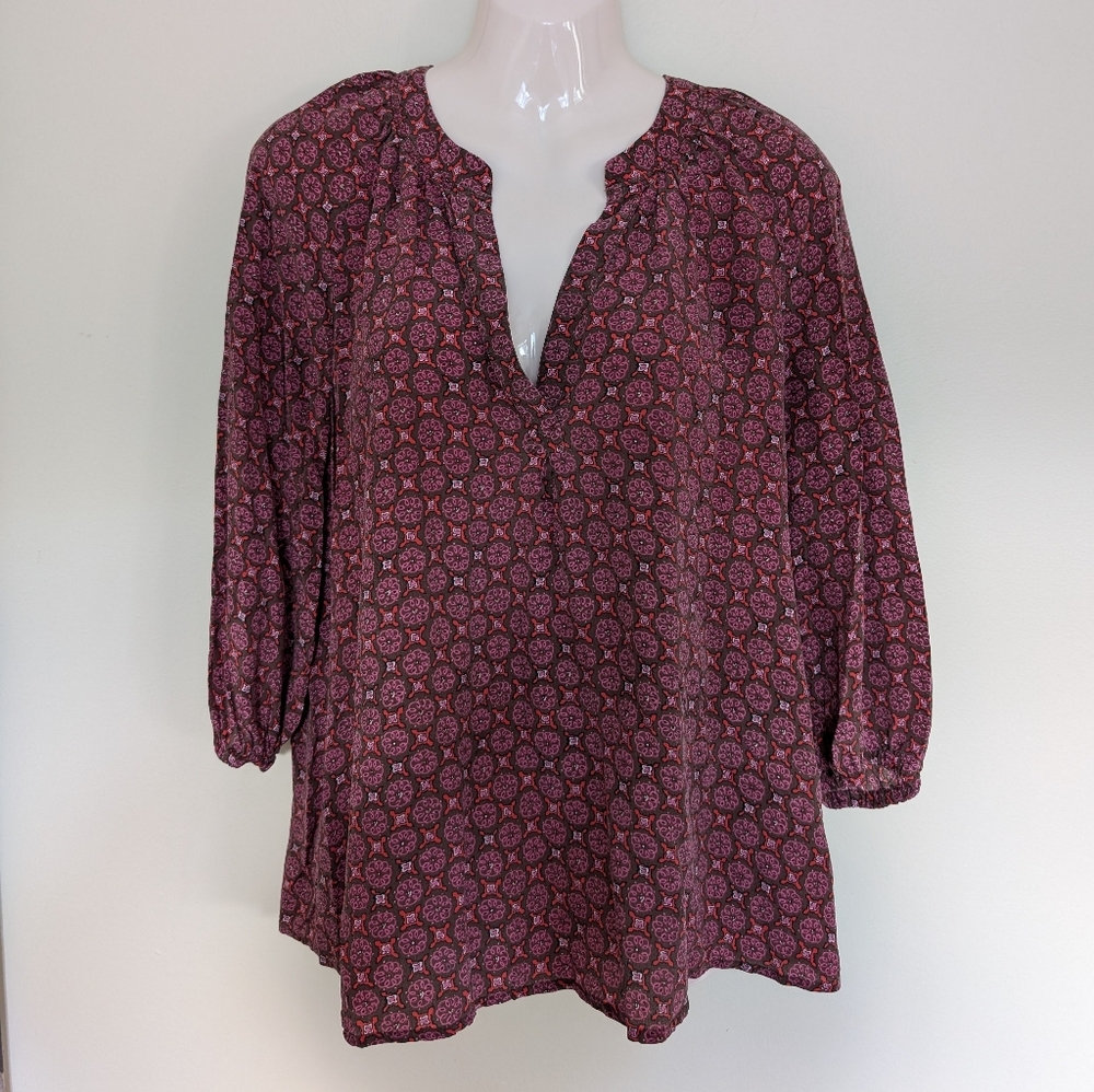 Joie Silk Printed Blouse Large